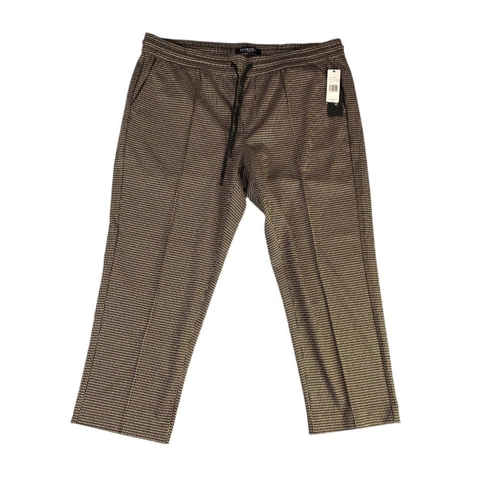 Liverpool Womens Size Plus 2X Black Tan Brown Herringbone Jogger Pants NWT